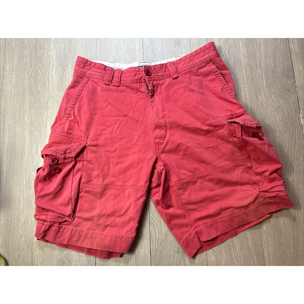 Vintage Polo Ralph Lauren Cargo Shorts Mens 35 Unique Coral Red Color Meas 36x10